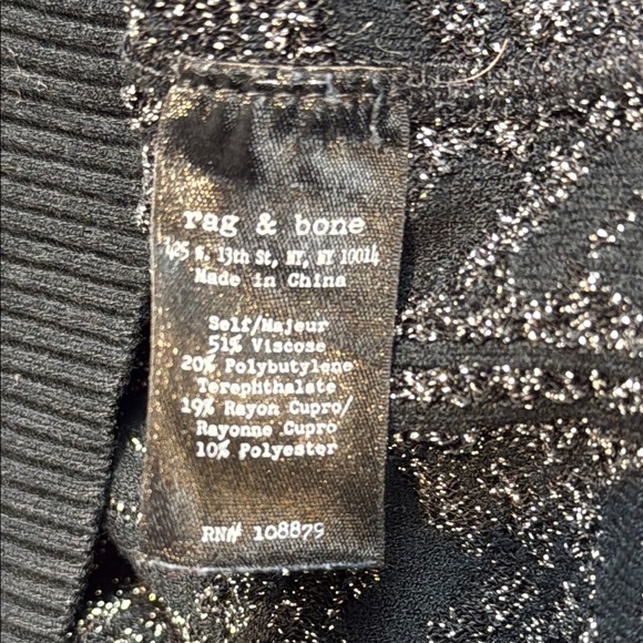 Rag & Bone Black Textured Knit Sweater Size Medium - Picture 7 of 7